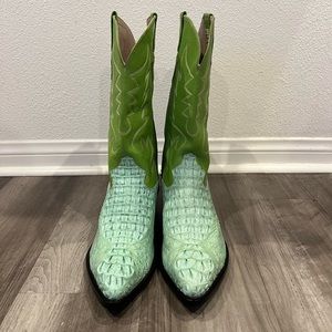 Max Leather - New Men's Custom Green Crocodile Cowboy Boots - Size 13 EE